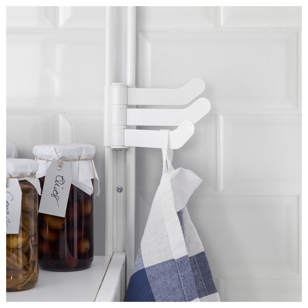 Настенная шина, полка, тройной крючок АЛЬГОТ, белый (132x41x199 см) - фото 4