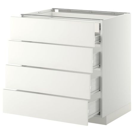 Напольный шкаф 4 фронтальных, 2 низких, 3 средних ящ, белый/Хэггеби белый 80x60 см IKEA МЕТОД / ФОРВАРА 192.619.69