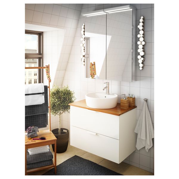 Столешница АЛДЕРН, бамбук (82x49 см) - схема-чертеж с размерами