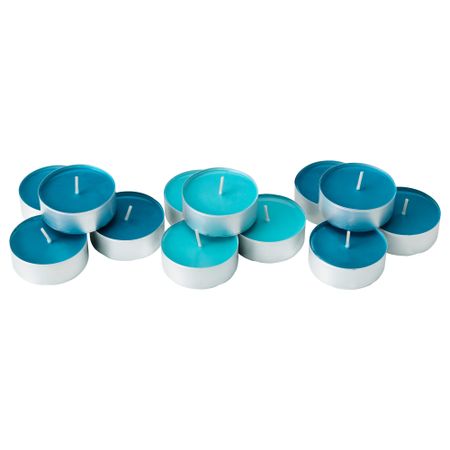 Аромат свеча в металической подставке СИНЛИГ, морской бриз, бирюзовый