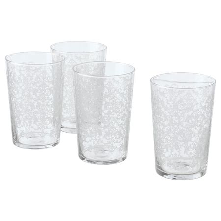 Стакан, с рисунком, белый 46 сл IKEA МУСТИГХЕТ 404.534.57
