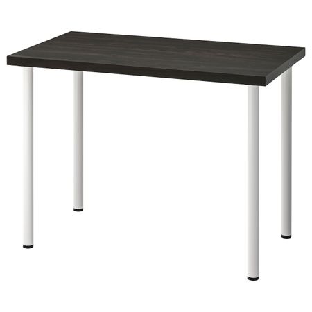 Письменный стол, черно-коричневый/белый 100x60 см IKEA LINNMON ЛИННМОН / ADILS АДИЛЬС 494.163.66
