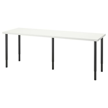 Письменный стол, белый, черный, 200x60 см IKEA LAGKAPTEN ЛАГКАПТЕН, OLOV ОЛОВ 794.176.04