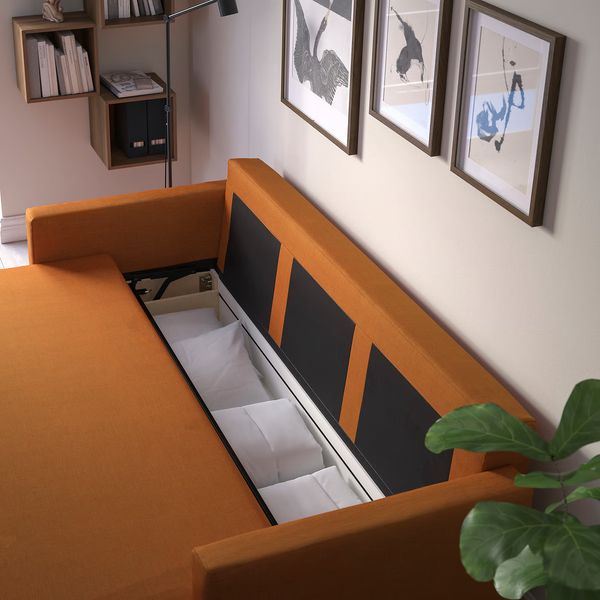 FRIHETEN 3-местный диван-кровать - Faringe коричнево-оранжевый - фото 5