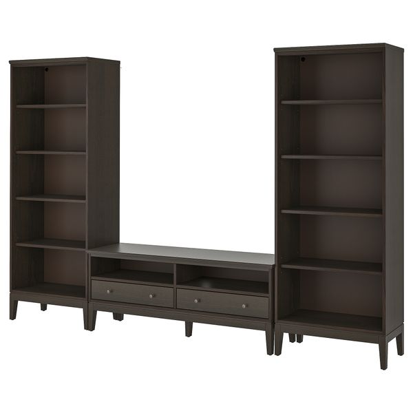 Шкаф для ТВ, комбинация, темно-коричневый, морилка, 325x40x211 см IKEA IDANÄS ИДАНЭС 394.373.31 - фото 2