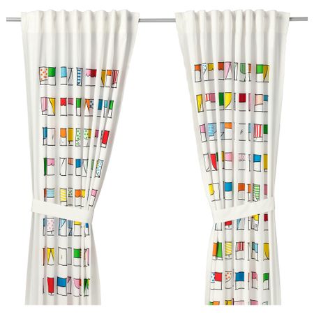 Гардины с прихватом, 1 пара ХЕММАХОС, разноцветный (120x300 см)