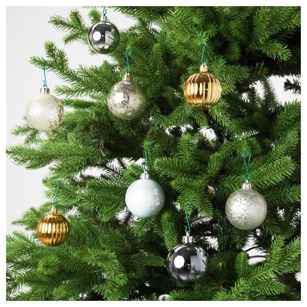 Шарики, 35 шт. ВИНТЕР 2016, золотой, серебристый - схема-чертеж с размерами