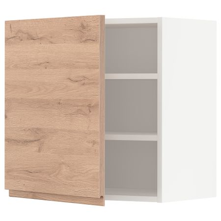 Навесной шкаф с полками, 60x60 см, белый, Voxtorp под дуб IKEA METOD МЕТОД 994.650.19