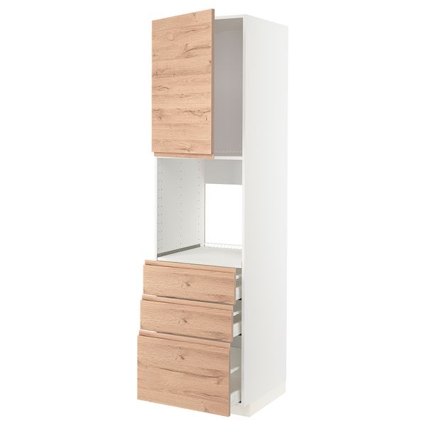 Высокий шкаф для духовки, дверь, 3 ящика IKEA METOD МЕТОД, MAXIMERA МАКСИМЕРА 594.614.95 - фото 1