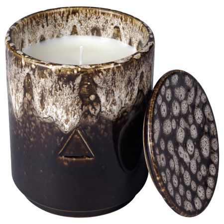 Ароматическая свеча в банке, Береза и можжевельник/коричневый бежевый 10 см IKEA ОСИНЛИГ 504.610.70