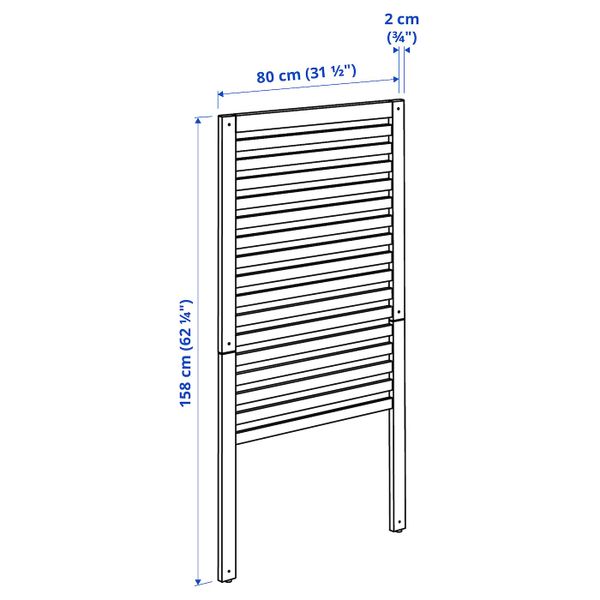 Настенная панель, коричневая морилка 80x158 см IKEA ÄPPLARÖ ЭПЛАРО 103.763.52 - схема-чертеж с размерами