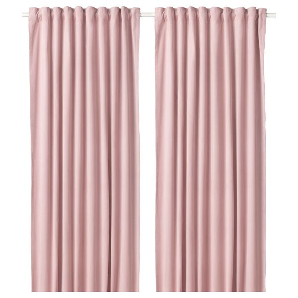 Затемняющие гардины, 2 шт., светло-розовый 140x300 см IKEA SANELA САНЕЛА 204.140.18 - фото 1