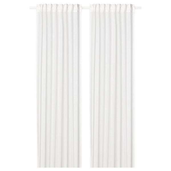 Гардины, 2 шт., белый 145x300 см IKEA SILVERLÖNN СИЛВЕРЛЁНН 804.910.42 - фото 1