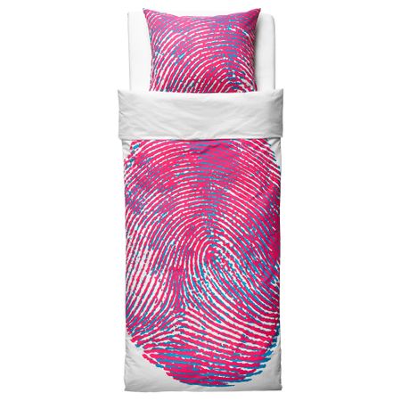 Пододеяльник и 1 наволочка СТОХЕЙ, белый, розовый (150x200/50x70 см)