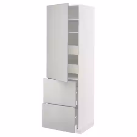 METOD / MAXIMERA Высокий шкаф+полки/4ящ/двр/2фасада