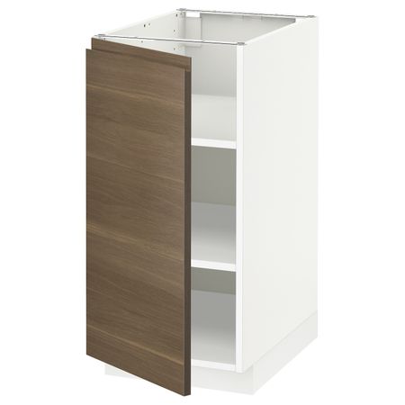 Напольный шкаф с полками, белый/Воксторп грецкий орех 40x60 см IKEA METOD МЕТОД 792.242.95
