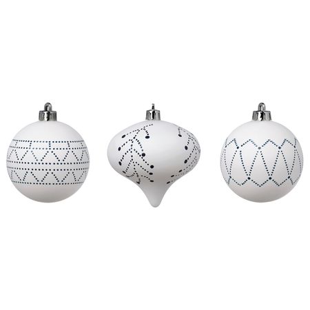 Подвесные украшения, 3 предм., белый, темно-синий IKEA ВИНТЕРФЕСТ 704.374.99