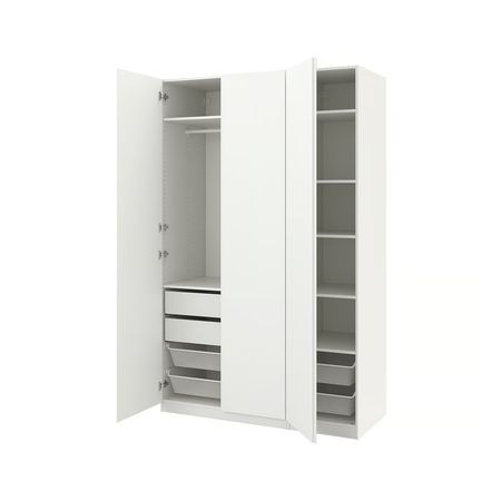 PAX / VIKANES Гардероб, комбинация - белый/белый 150x60x236 см