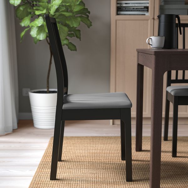Стул, черный, Hakebo темно-серый IKEA EKEDALEN ЛЕН ЭКЕДАЛЕН 494.293.78 - фото 3