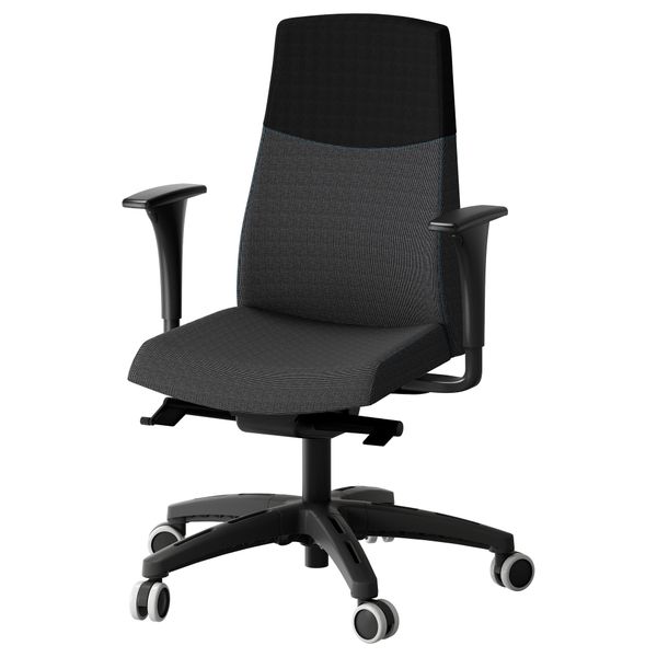 Вращающееся легкое кресло ВОЛЬМАР, серый/черный темно-серый - фото 1