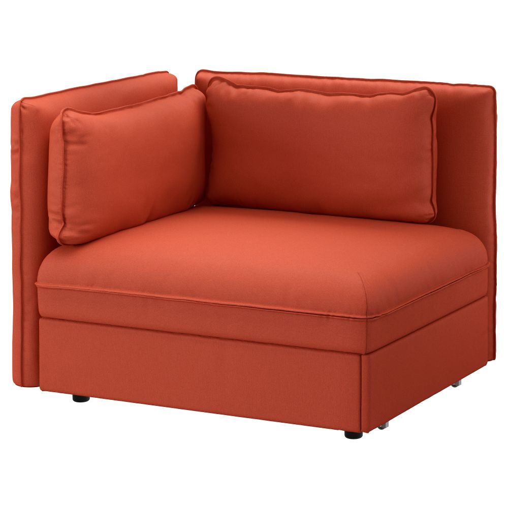 Секция дивана-кровати со спинкой ВАЛЛЕНТУНА, Оррста оранжевый - фото 1