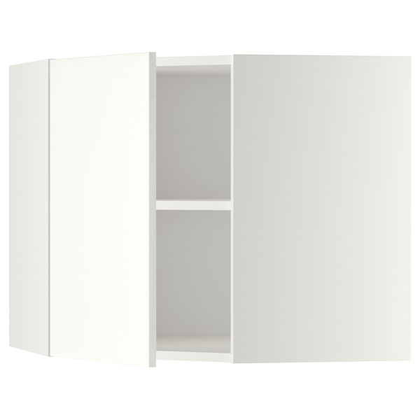 Угловой навесной шкаф с полками МЕТОД, белый, Хэггеби белый - схема-чертеж с размерами