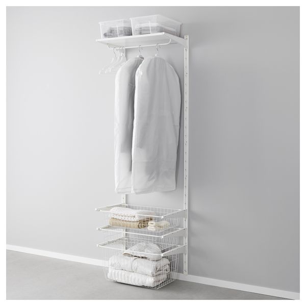 Настенная шина, проволочные корзины АЛЬГОТ, белый (65x40x196 см) - фото 1