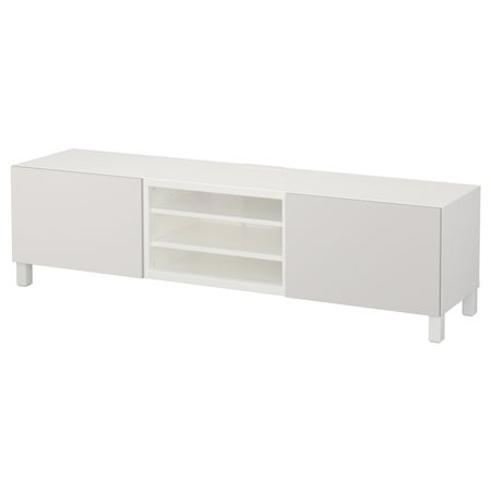 Тумба для ТВ с ящиками, белый, Лаппвикен светло-серый, 180x40x48 см IKEA БЕСТО 792.503.07