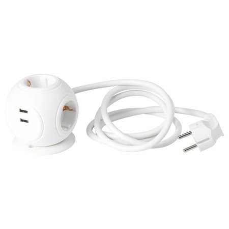 HAGSTA Удлинитель 3-местный/2 USB-порта