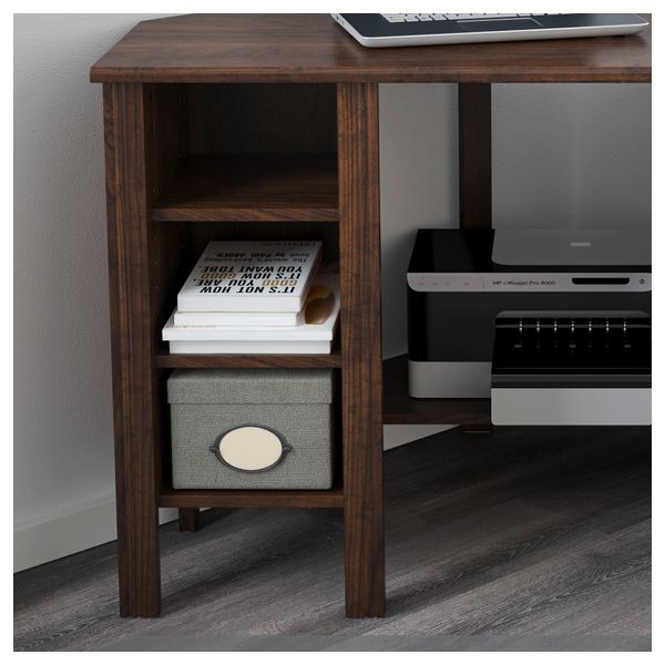 Угловой письменный стол БРУСАЛИ, коричневый (120x73 см) - схема-чертеж с размерами