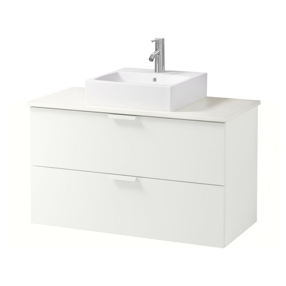 Шк п-раковину/столешн45x45/раковина  , белый, белый (102x49x72 см) - схема-чертеж с размерами