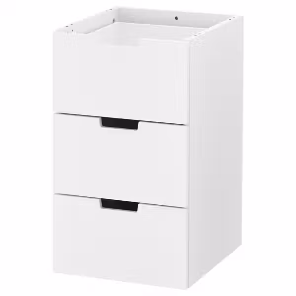 NORDLI Модульный комод с 3 ящиками - белый 40x68 см - схема-чертеж с размерами