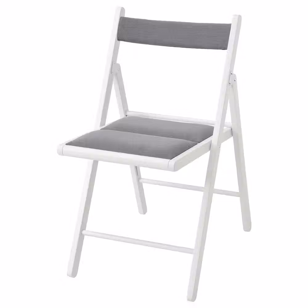 FRÖSVI ФРЁСВИ Стул складной - белый/Knisa светло-серый - фото 1