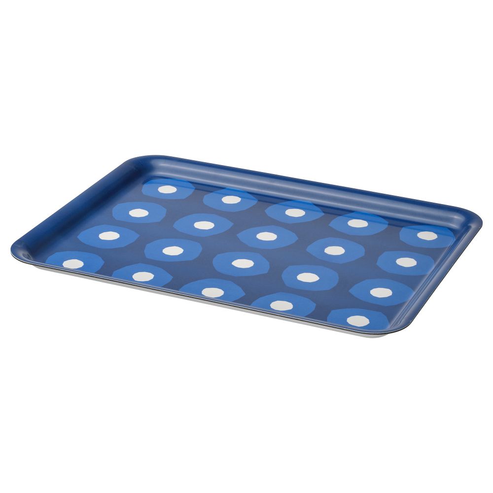 Поднос, с рисунком, синий, 28x37 см IKEA PILLERSTA ЛЕРСТАRR 805.973.31 - фото 1