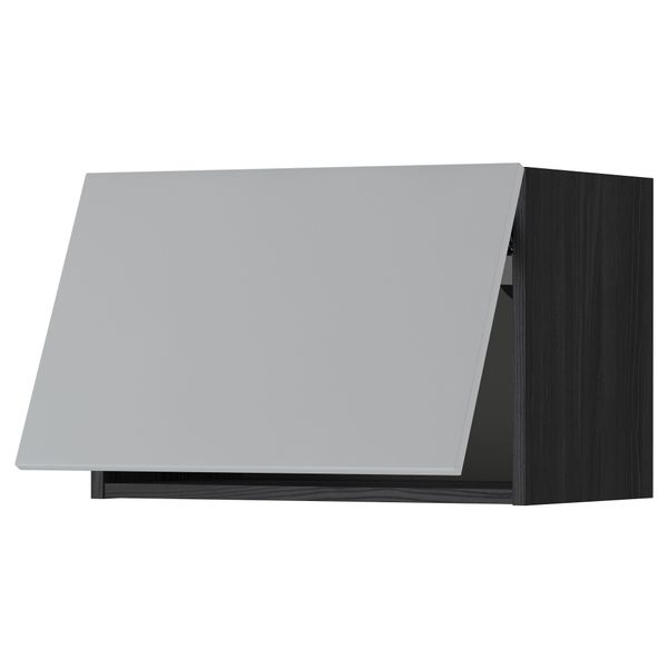 Горизонтальный навесной шкаф МЕТОД, черный, Веддинге серый - схема-чертеж с размерами