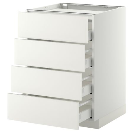 Напольный шкаф, 4 фронтальных панели, 4 ящика МЕТОД / МАКСИМЕРА, белый, Хэггеби белый