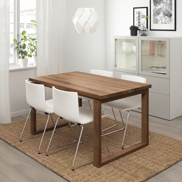 Стол и 4 стула, 140x85 cm IKEA BERNHARD БЕРНГАРД, MÖRBYLÅNGA МОРБИЛОНГА 592.460.43 - фото 3