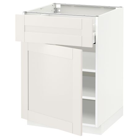 Напольный шкаф с ящиком, дверью МЕТОД / МАКСИМЕРА, белый, Сэведаль белый
