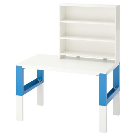 Письменный стол с полками, белый, синий 96x58 см IKEA PÅHL ПОЛЬ 192.512.77