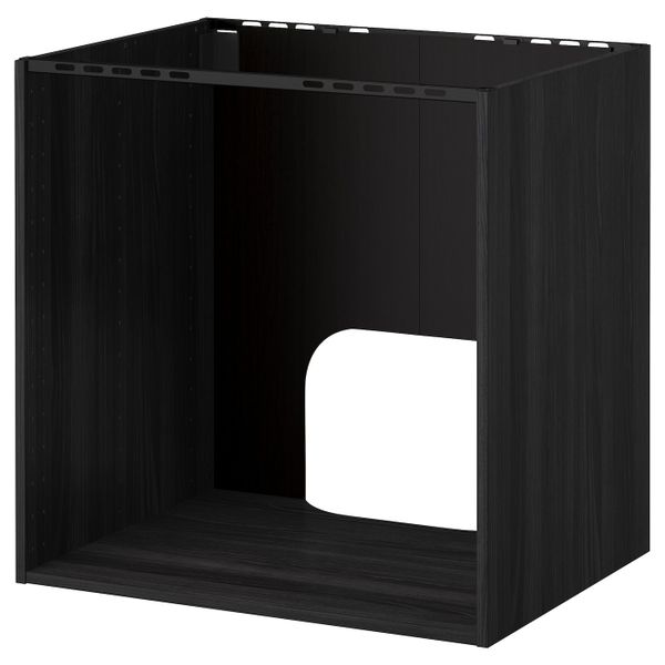 Напольный шкаф для встроенная духовки/мойки, под дерево черный 80x60x80 см IKEA МЕТОД 103.679.27 - схема-чертеж с размерами