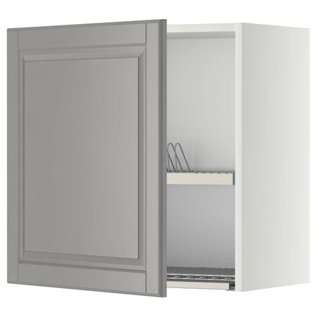 Шкаф навесной с сушкой, белый/Будбин серый 60x60 см IKEA METOD МЕТОД 092.270.56