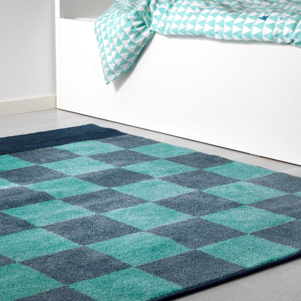 Ковер, длинный ворс, синий, 133x140 см IKEA СТИЛЛСАМТ 903.586.79 - схема-чертеж с размерами