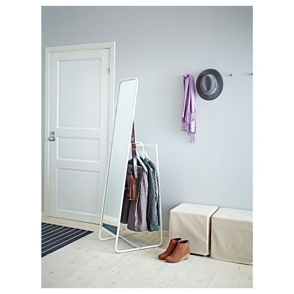 Зеркало напольное КНАППЕР, белый (48x160 см) - схема-чертеж с размерами