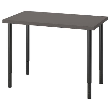 Письменный стол, 100x60 см, темно-серый-черный IKEA OLOV ОЛОВ, LINNMON ЛИННМОН 094.161.13