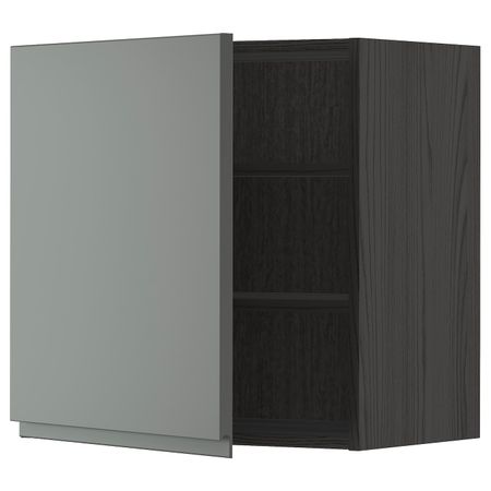Шкаф навесной с полкой, черный/Воксторп темно-серый 60x60 см IKEA МЕТОД 993.107.96