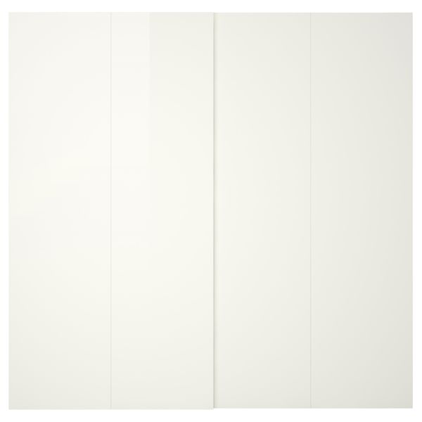 Пара раздвижных дверей ХАСВИК, глянцевый, белый (200x236 см) - схема-чертеж с размерами