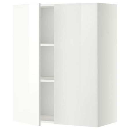 Навесной шкаф с полками/2дверцы, белый/Рингульт белый 80x100 см IKEA METOD МЕТОД 394.458.64