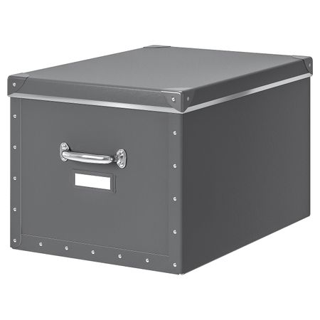 Коробка с крышкой, темно-серый 35x56x30 см IKEA ФЬЕЛЛА 303.956.70