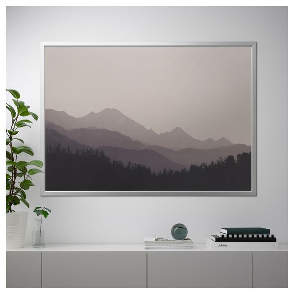 Картина с рамой БЬЁРКСТА, Вершины, цвет алюминия (140x100 см) - схема-чертеж с размерами