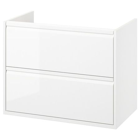 ÄNGSJÖN Шкаф для раковины с ящиками - глянцевый белый 80x48x63 см